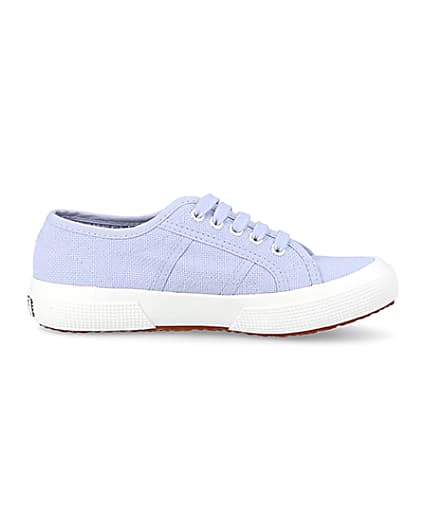 360 degree animation of product Girls purple superga laceup trainers frame-15