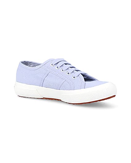360 degree animation of product Girls purple superga laceup trainers frame-17