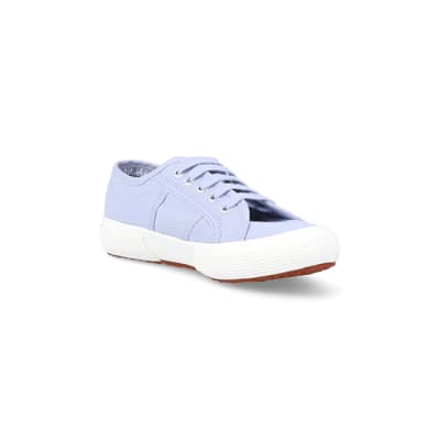 360 degree animation of product Girls purple superga laceup trainers frame-18