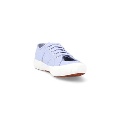 360 degree animation of product Girls purple superga laceup trainers frame-19