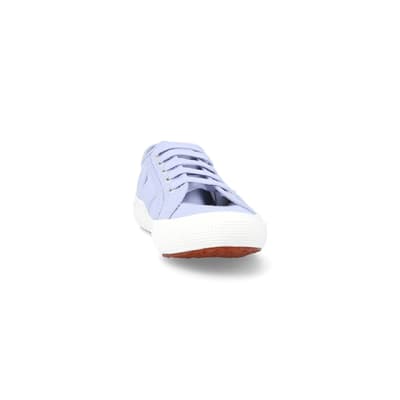 360 degree animation of product Girls purple superga laceup trainers frame-20