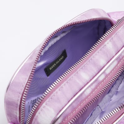 Girls Purple Tie Dye Marble Cross Body Bag