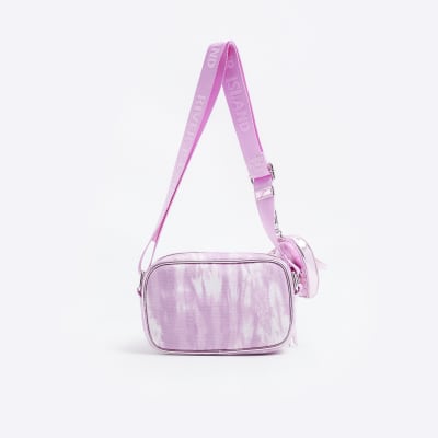 Girls Purple Tie Dye Marble Cross Body Bag