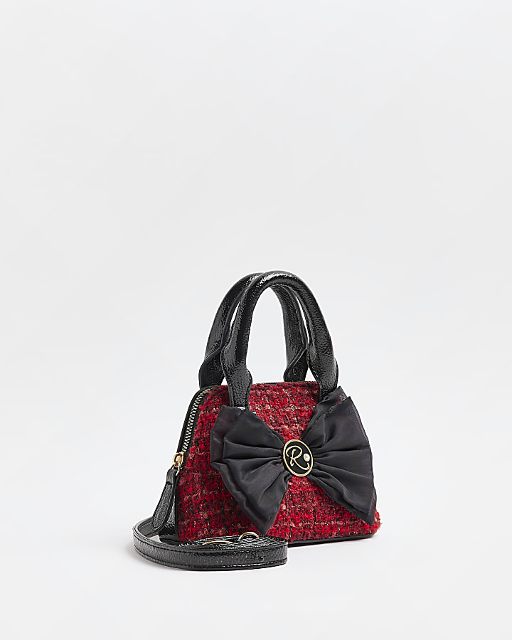 Girls Red Bow Boucle Bag