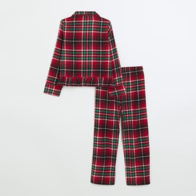 Ladies red check pyjamas hot sale