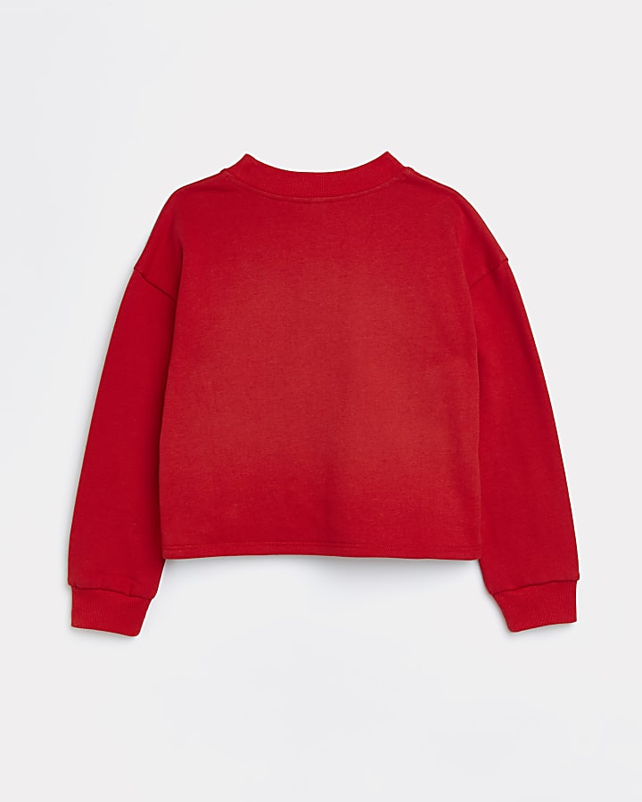 Girls red graphic print sweatshirt