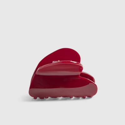 Girls Red Heart Hair Claw Clip