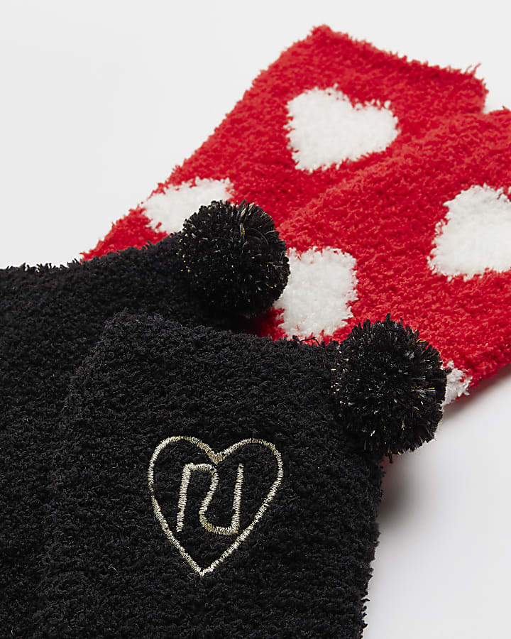Girls Red heart RI Cosy socks 2 pack