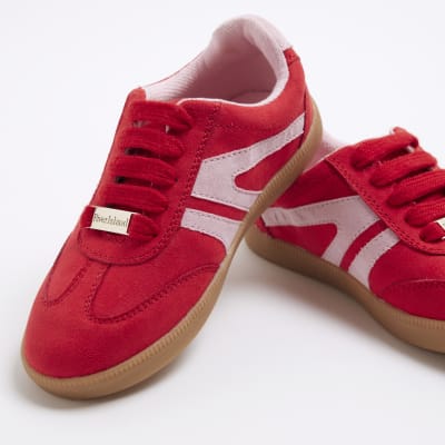 River island red trainers outlet