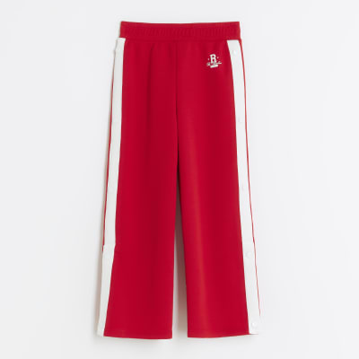 Girls red jogging on sale bottoms