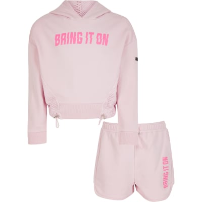 pink mesh hoodie