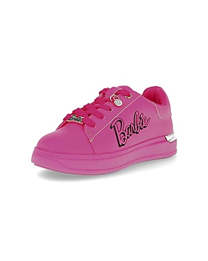 360 degree animation of product Girls RI x Barbie pink trainers frame-0