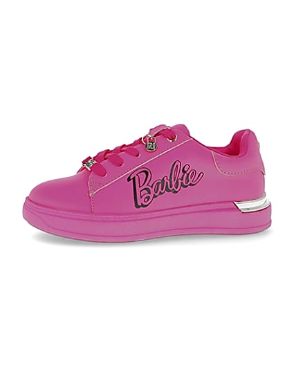 360 degree animation of product Girls RI x Barbie pink trainers frame-2
