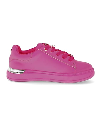360 degree animation of product Girls RI x Barbie pink trainers frame-15