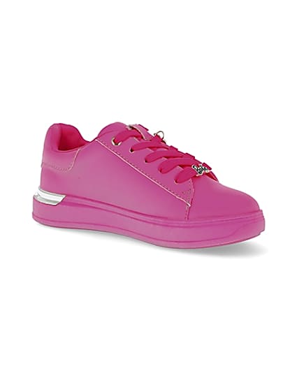 360 degree animation of product Girls RI x Barbie pink trainers frame-17