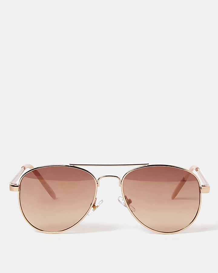 Girls rose gold colour aviator sunglasses
