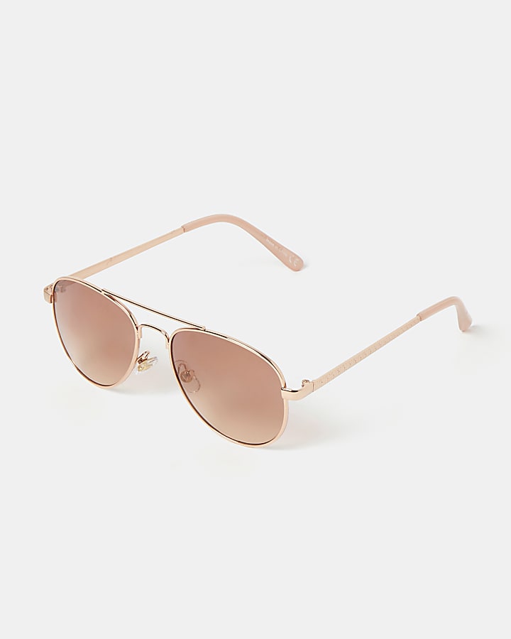 Girls rose gold colour aviator sunglasses