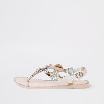 rose gold jelly sandals