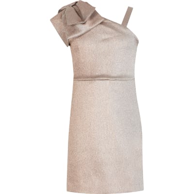 river island rose gold dress