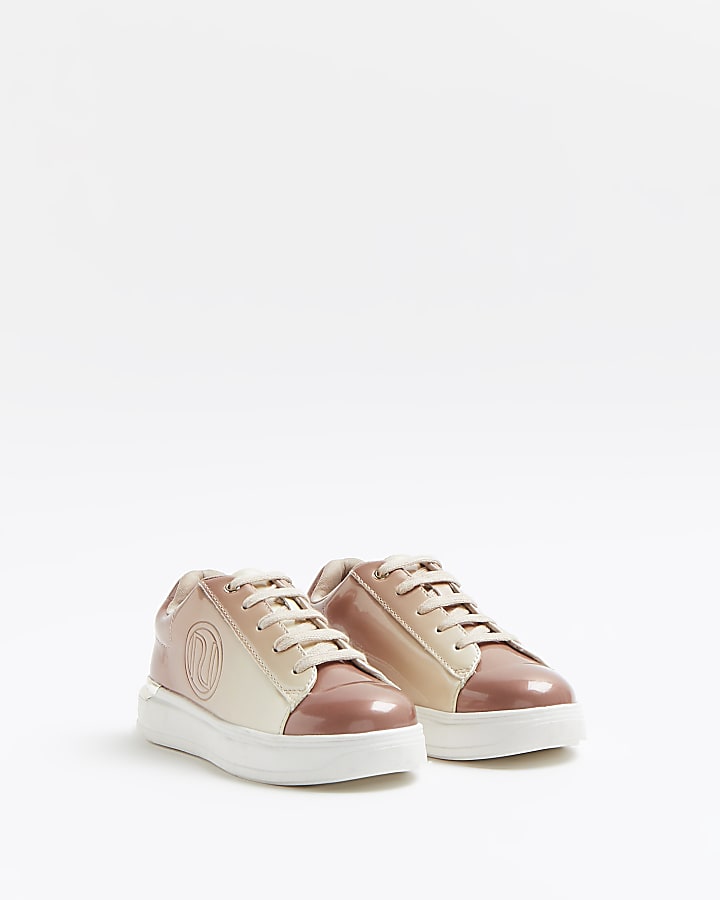 Girls rose gold RI ombre trainers