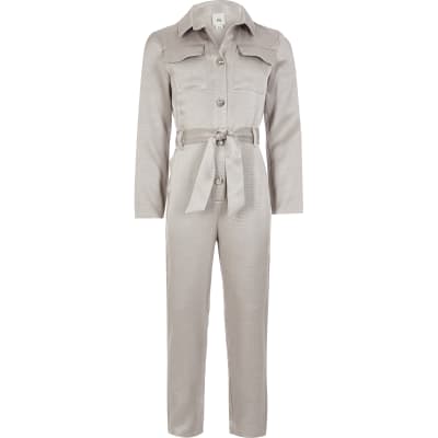 river island silver jumpsuit