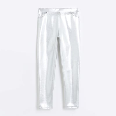 Girls 2024 silver leggings