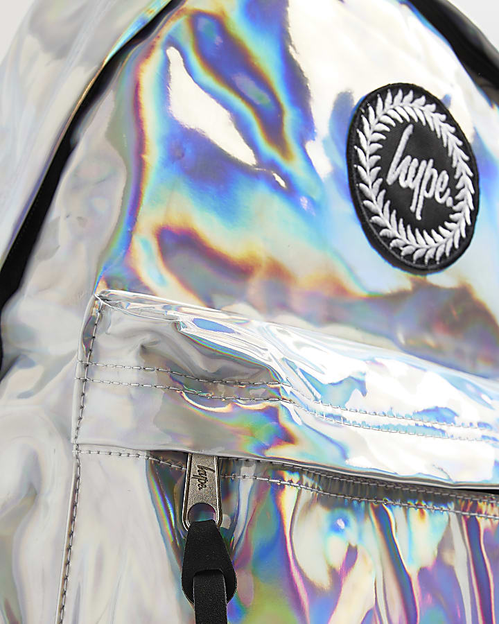 Girls Silver HYPE Holographic Backpack