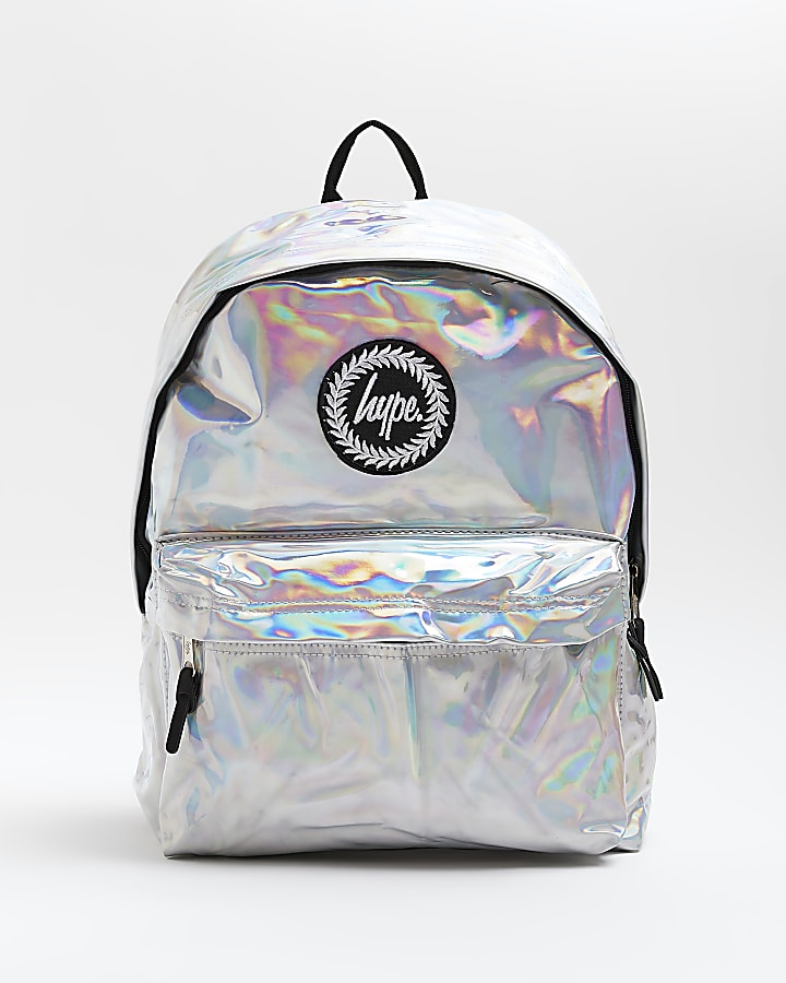 Girls Silver HYPE Holographic Backpack