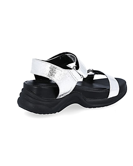 360 degree animation of product Girls silver jewel detail sandal frame-13