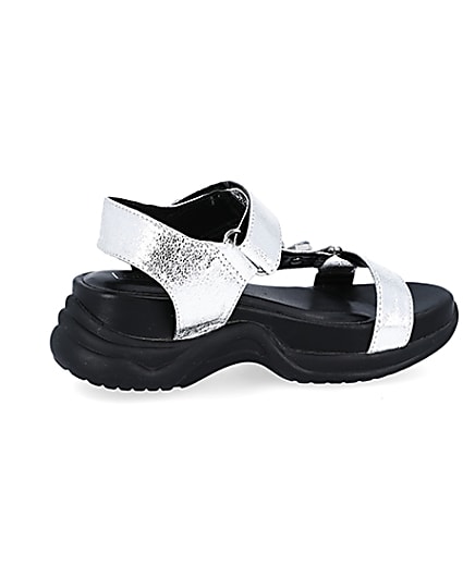 360 degree animation of product Girls silver jewel detail sandal frame-14