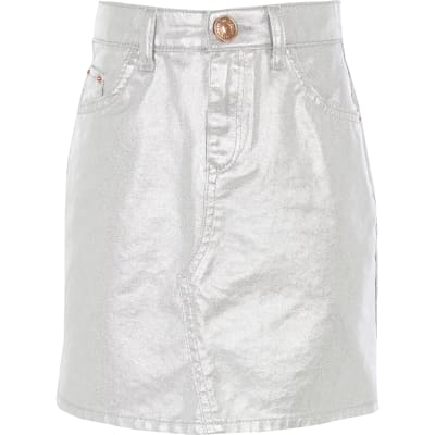 white denim skirt river island