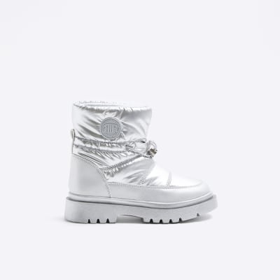 Girls silver snow outlet boots