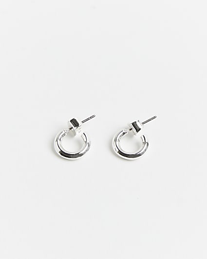 Girls silver plated hoop earrings