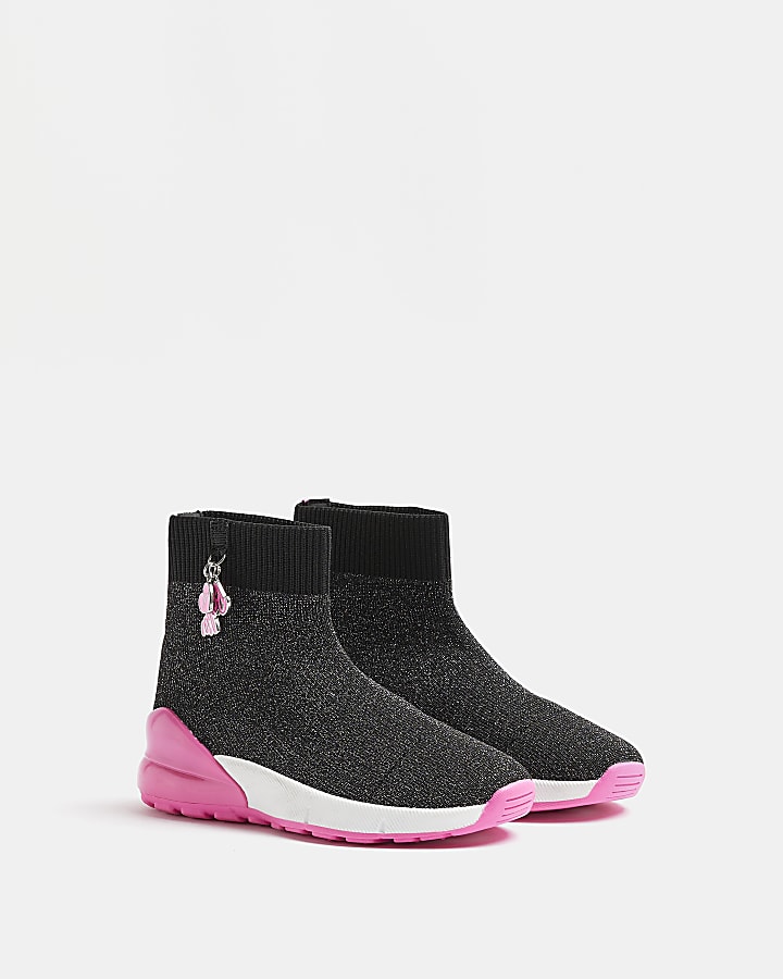 Girls Silver RI x Barbie Knitted trainers