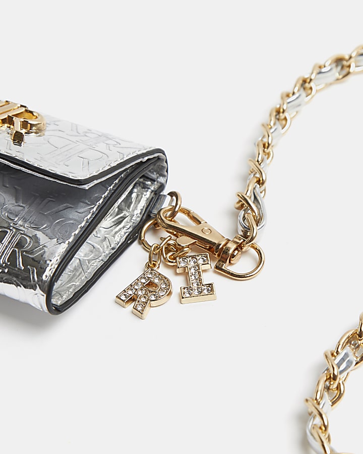 Girls silver RIR mini purse with chain