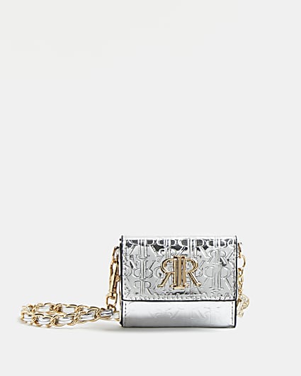 Girls silver RIR mini purse with chain