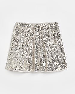 Girls silver sequin skirt