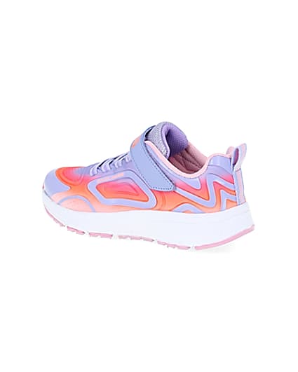 360 degree animation of product Girls Skechers pink trainers frame-5