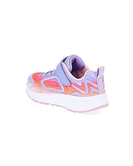 360 degree animation of product Girls Skechers pink trainers frame-6