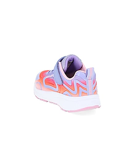 360 degree animation of product Girls Skechers pink trainers frame-7