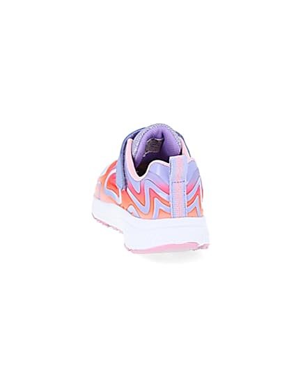 360 degree animation of product Girls Skechers pink trainers frame-8