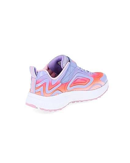 360 degree animation of product Girls Skechers pink trainers frame-12