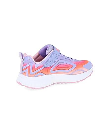 360 degree animation of product Girls Skechers pink trainers frame-13