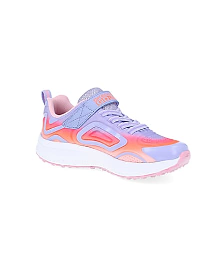 360 degree animation of product Girls Skechers pink trainers frame-17