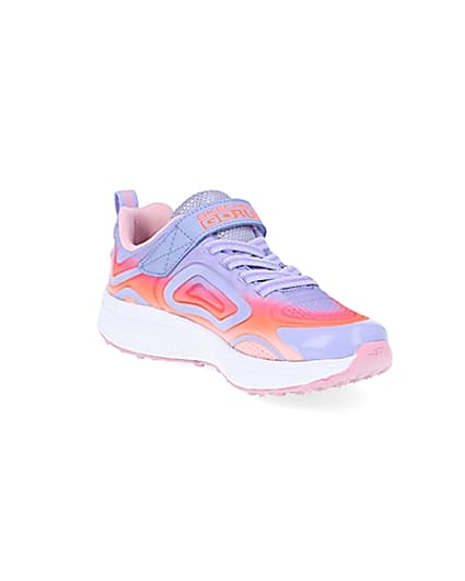 360 degree animation of product Girls Skechers pink trainers frame-18