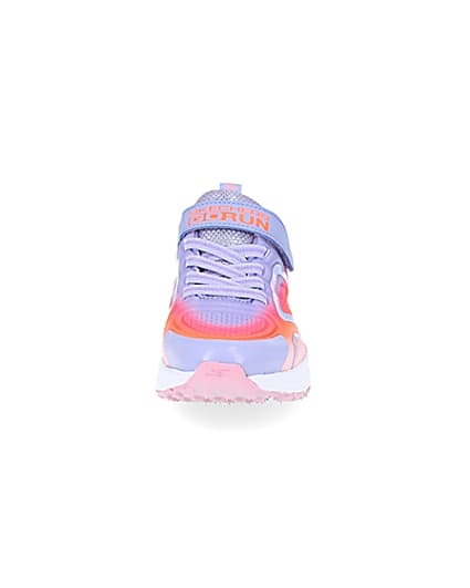 360 degree animation of product Girls Skechers pink trainers frame-21