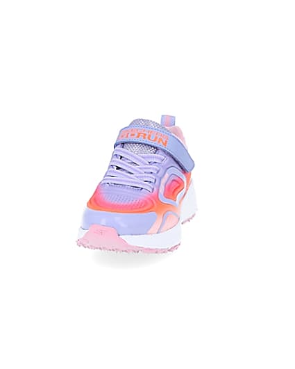 360 degree animation of product Girls Skechers pink trainers frame-22