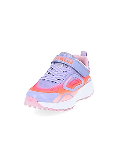 360 degree animation of product Girls Skechers pink trainers frame-23