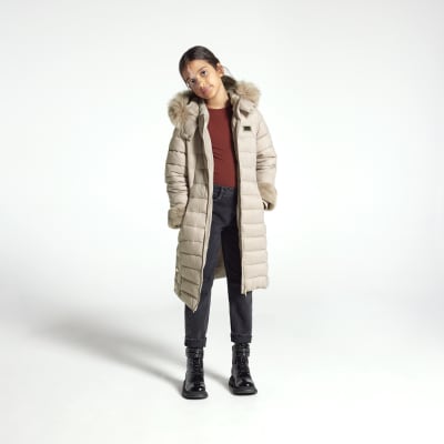 River island girls faux cheap fur jacket