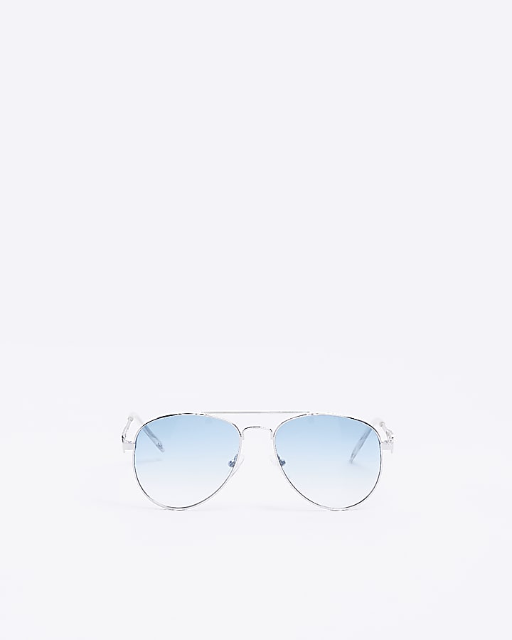 Girls Turquoise Heart Aviator Sunglasses